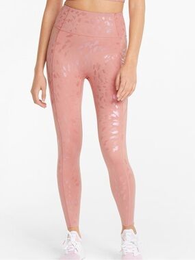 Puma Shimmer Animal-Print High-Waist Leggings in Rose